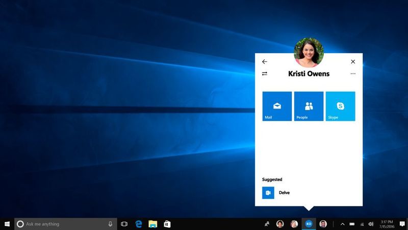 Das Windows 10 Creators Update soll auch die Kommunikation mit für den Nutzer wichtigen Menschen vereinfachen. (Microsoft)