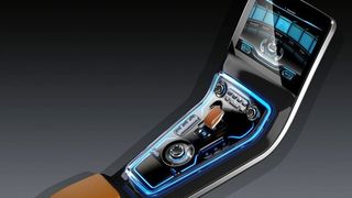 Im Preh Mittelkonsolen-Konzept 2013 sind verschiedene Eingabesysteme in einer Mittelkonsole vereint. (Foto: Preh)