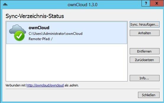 Abbildung 3: Mit OwnCloud können Anwender auch über ein Synchronisierungstool lokale Daten mit der Cloud im Unternehmen synchronisieren. Das funktioniert wie bei anderen Diensten im Cloudbereich. Der Zugriff kann über den Browser, Mobile-Apps oder Netzlaufwerke erfolgen. (Joos)