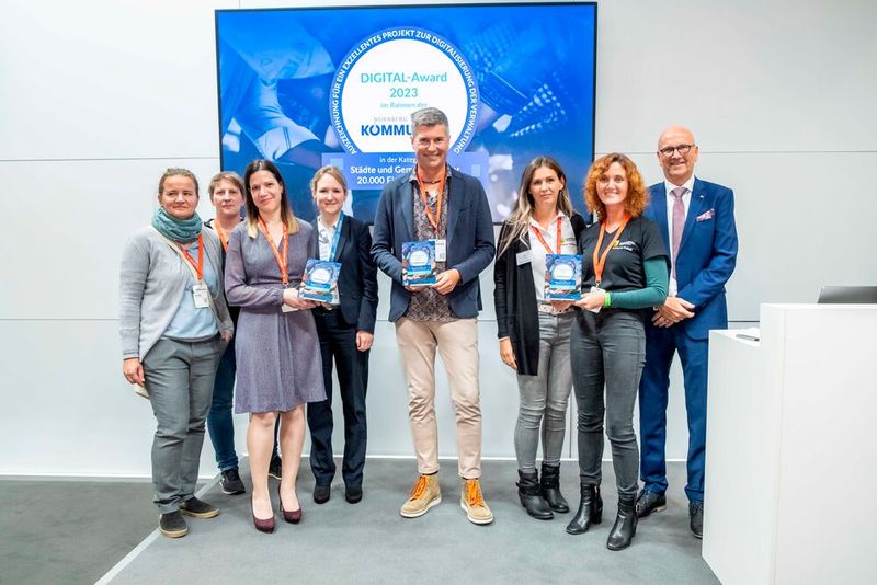 Gewinner der DIGITAL-Awards in der Kategorie der Städte und Gemeinden über 20.000 Einwohner (©NürnbergMesse / Thomas Geiger)