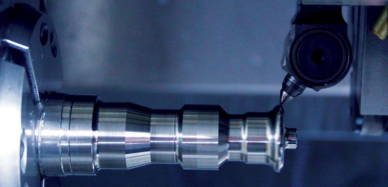 Ein Zeus-Diamant-Glättwerkzeug von Hommel+Keller auf einer Drehmaschine im Einsatz. (Bild: Hommel+Keller)