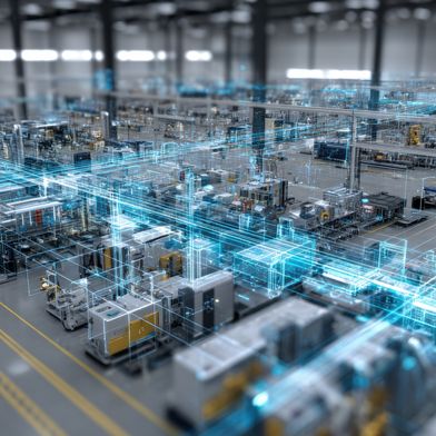 Um im globalen Wettbewerb zu bestehen, müssen Produktionsbetriebe ihre Arbeitsweisen sowie Strukturen und Prozesse grundlegend weiterentwickeln. Das Konzept der Physical AI kann einen entscheidenden Beitrag leisten. (Bild: © Tichila – stock.adobe.com_KI-generiert)