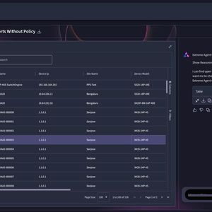 Die Tabelle zeigt alle betroffenen Geräte samt Standort, IP-Adresse und Modell auf einen Blick.(Bild:  Extreme Networks)