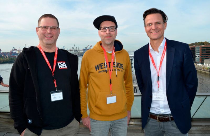 (v. l.) Soeren Malchow (Mcon), Marc Schröter (Globaldatanet), Felix Höger (EuroCloud) (Bild: Michael Hase)