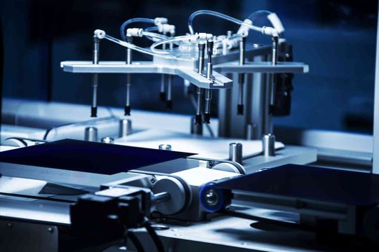 Der Übergang zur Kupfergalvanisierung, die Einführung innovativer Trennverfahren für Rückkontaktzellen, die erhöhte Widerstandsfähigkeit gegen Mikrorisse und die Renaissance von Einzelglasmodulen gehören aktuell zu den Trends in der Modulproduktion.(Bild:  Aiko)