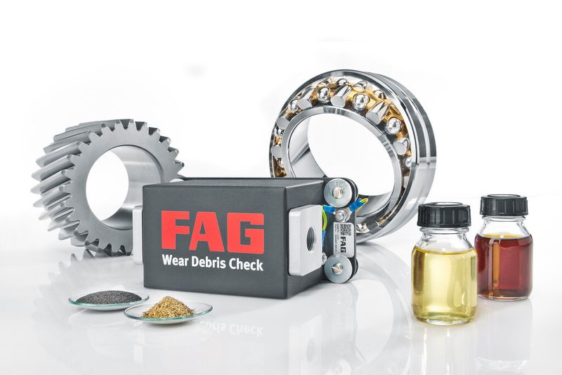 Der FAG Wear Debris Check überwacht den Anstieg von Partikeln oder Verunreinigungen in Ölkreisläufen zum Beispiel von Industriegetrieben und bewertet diese nach Material und Größe. (Bild: Schaeffler)