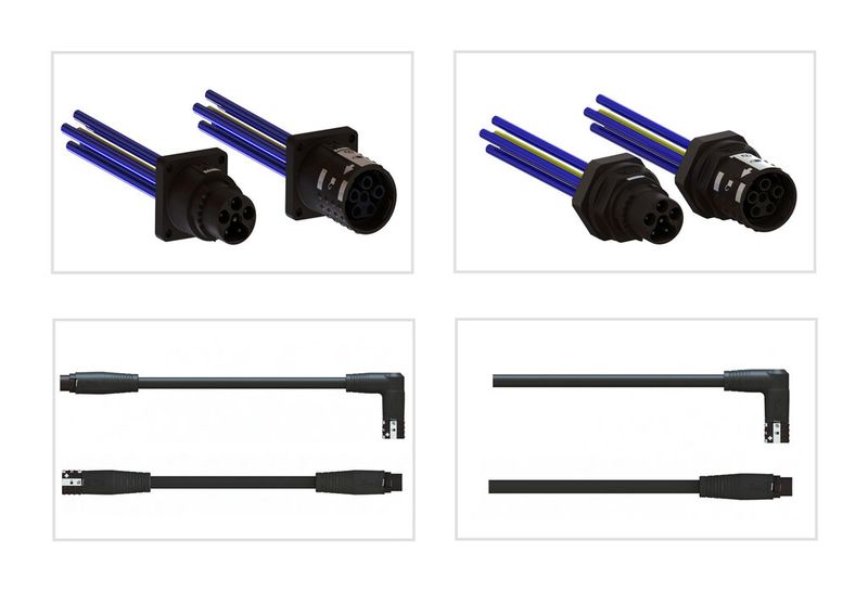 Hier die ungeschirmte Produktvariante des M15 Power, einer Kombination aus dem Steckverbinder X-TEC 15 und dem Energiekabel W-TEC 15 von LQ-Machatronik-Systeme... (Bild: LQ Mechatronik-Systeme)