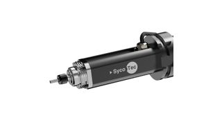 Die Hochfrequenz-Motorspindel 4015 DC mit der HSK-63-Werkzeugaufnahme soll nun noch schnellere Werkzeugwechsel ermöglichen. (Bild: Sycotec)