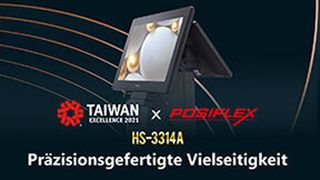Posiflex präsentiert HS-3314A, die mit dem Taiwan Excellence Award 2021 ausgezeichnete All-in-One Adroid POS Lösung. (Posiflex)