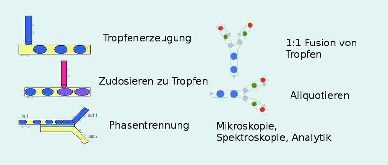 2	 Übersicht über verfügbare Basisoperationen für die tropfenbasierte Mikrofluidik. (Archiv: Vogel Business Media)