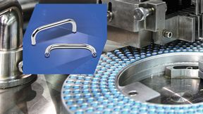 Hygienisch zu reinigen: Bügelgriffe aus Edelstahl mit Dichtring aus POM haben minimierte Toträume, liegen glatt an und ermöglichen ein zuverlässiges Umspülen mit Reinigungsmitteln. (Bild: Kipp)