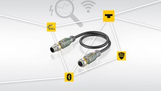 Der M12Plus-Steckverbinder verfügt über integrierte Elektronik zur Spannungs- und Stromüberwachung der Leitung sowie eine Bluetooth-Funkschnittstelle. (Bild: Hans Turck GmbH & Co. KG)