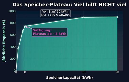 Kapazität:  Der größte Nutzen entsteht bei fehlendem Heimspeicher. Zusätzliche Kapazität zeigt danach nur noch geringe Mehrwerte.(Bild:  Andreas Schmitz, c/o REACH OUT GmbH)