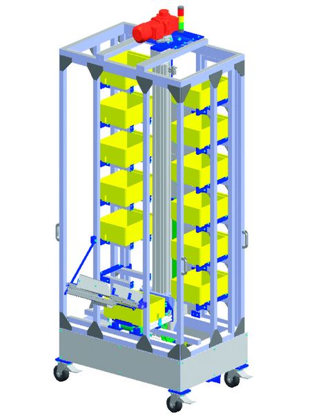 Eine MOVI-PLC basic steuert die Bewegungen eines Handling-Systems für Kleinteilebehälter. (Archiv: Vogel Business Media)