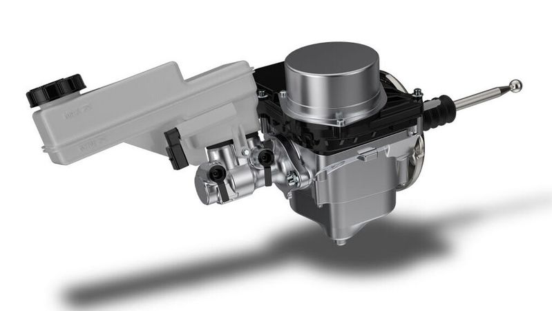 Der Electronic-Brake-Booster von TRW ist das neue Bremssystem für E-Fahrzeuge auf dem Ersatzteilmarkt.(Bild:  ZF Friedrichshafen AG)