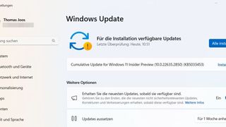Microsoft blockiert teilweise Updates zu „Windows 11 23H2“. (Bild: Thomas Joos)