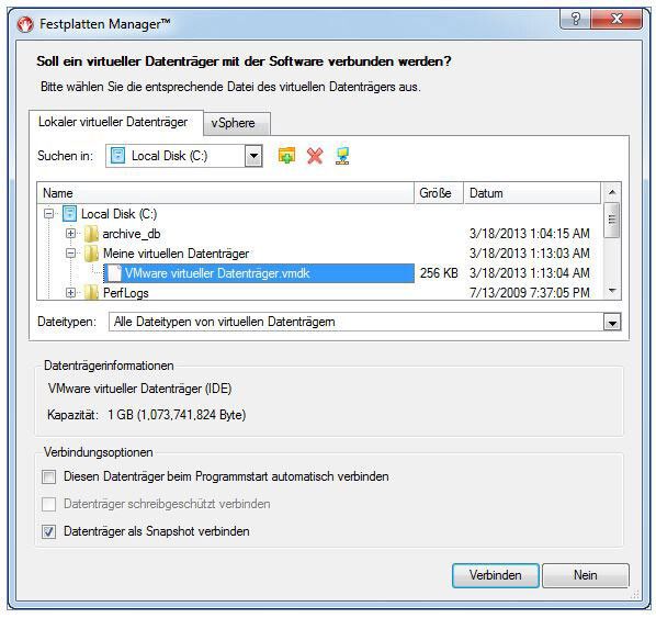Paragons Werkzeugsammlung unterstützt virtuelle Datenträger. (Paragon)