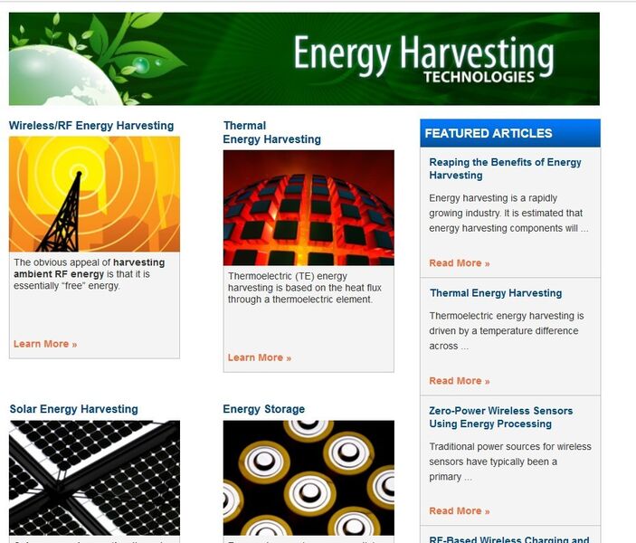 Mouser Technologiy-Site: Energy Harvesting (Bild: Mouser)