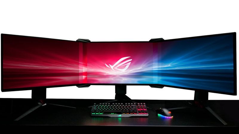 Das Bezel-free Kit von Asus ist ein Linsensystem, das einen optischen Übergang zwischen mehreren Monitoren schaffen soll. (Asus)