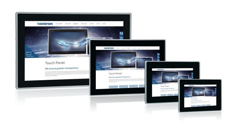 Die neue Web-Panel-Serie für die Geräte- und Maschinenvisualisierung sowie die Gebäudeautomation wurde erstmals auf der Sindex 2023 präsentiert.  (Bild: Kontron)