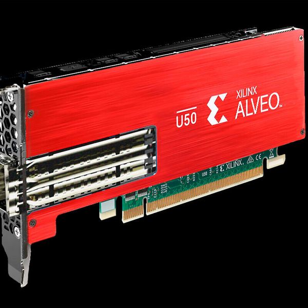 Daten-Turbo: Die neue Alveo U50 ist dank On-Chip-HBM2-Speicher besonders schnell. (Xilinx)