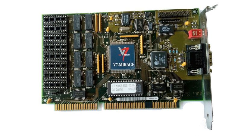 Die ISA-Karte Spea Mirage V7 von 1993 war mit dem S3 801 bestückt. Er gab sich mit günstigeren DRAM-Speichern zufrieden. (Bild: Vogel IT-Medien)