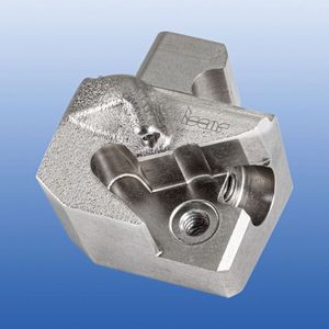 Der komplex geformte Kopf für Schneiden aus Iscars modularer Neo­swiss-Linie wurde mittels 3D-Drucktechnologie erstellt.(Bild:  Iscar)