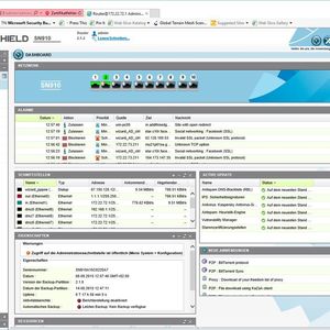 Das Dashboard bietet den zuständigen Mitarbeitern einen umfassenden Überblick über den Status der Sicherheitslösung und des geschützten Netzwerks.