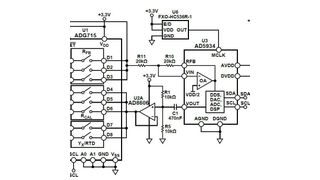Bild 1: Prinzipschaltbild der Leitfähigkeitsmessung (Bild: Analog Devices)