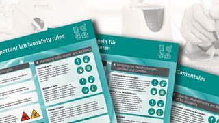 Die wichtigsten SIcherheitsregeln fürs Labor fasst Integra Biosciences in einem Poster zusammen. (Bild: Integra Biosciences)