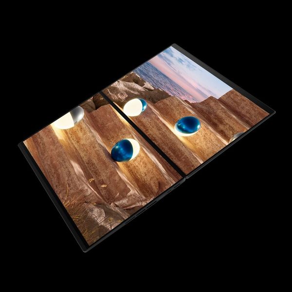 Das Asus Zenbook Duo verfügt über zwei 14 Zoll große Lumina-Pro-OLED-Displays mit entspiegelter Oberfläche und variablen Bildwiederholraten von 48 - 144Hz. (Bild: Asus)