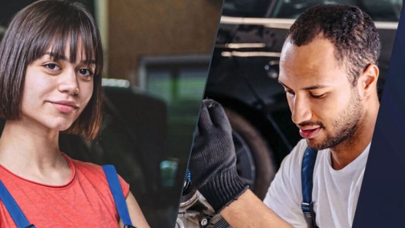 Mit der Aktion #START will das Deutsche Kfz-­Gewerbe Betriebe dabei unterstützen, Migrantinnen und Migranten zu integrieren, um die Fachkräftelücke zu schließen.(Bild:  Initiative Autoberufe)