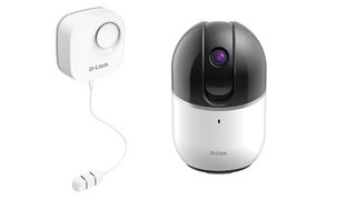 Den Mydlink Wi-Fi Wassersensor DCH-S161 (links) und die Mydlink HD Pan & Tilt Wi-Fi Kamera DCS-8515LH sollen ab April erhältlich sein. (D-Link)