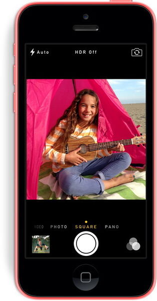 Die Kamera-App bietet eine Reihe neuer Funktionen, neben verschiedenen Effekt-Filtern auch das Foto-Format 