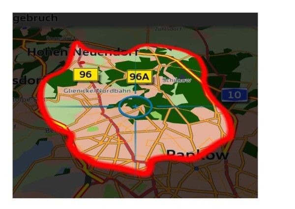 Perspektivische Ansicht eines Reichweitenpolygons (Bild: Elektrobit)