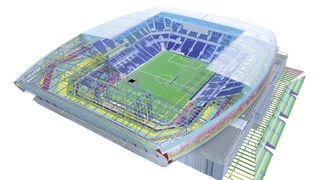 Darstellung des Everton-Stadions im BIMcollab-Nexus-WebViewer.
 (Bild: BIMcollab)