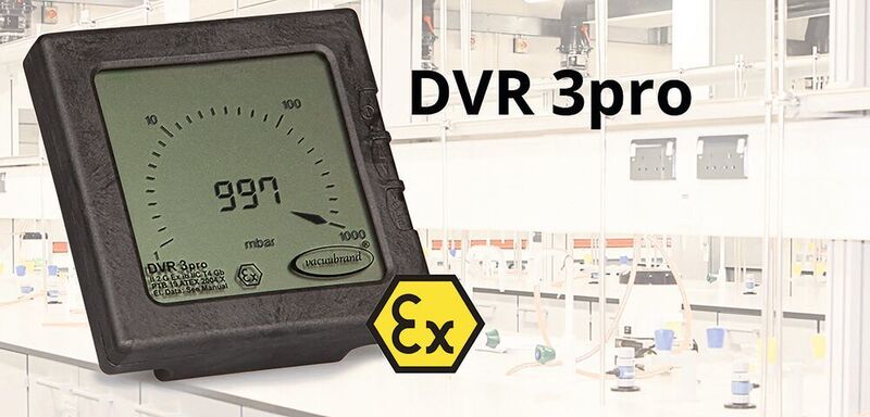 Vollelektronisch, chemiebeständig, batteriebetrieben – das Atex-Vakuum-Messgerät DVR 3pro von Vacuubrand. (Vacuubrand)