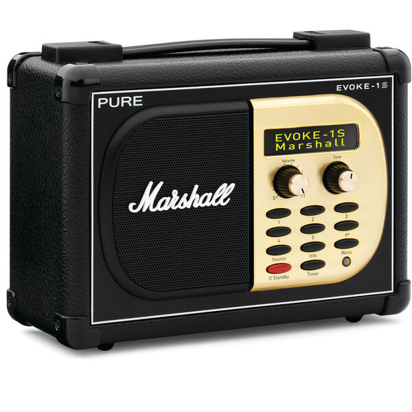Rock-Radio: Im Design der klassischen Gitarrenverstärker von Marshall kommt das Digital- und UKW-Radio Evoke-1S daher. Und wie bei den Marshall-Amps geht auch hier der Lautstärkeregler bis 11! (Archiv: Vogel Business Media)