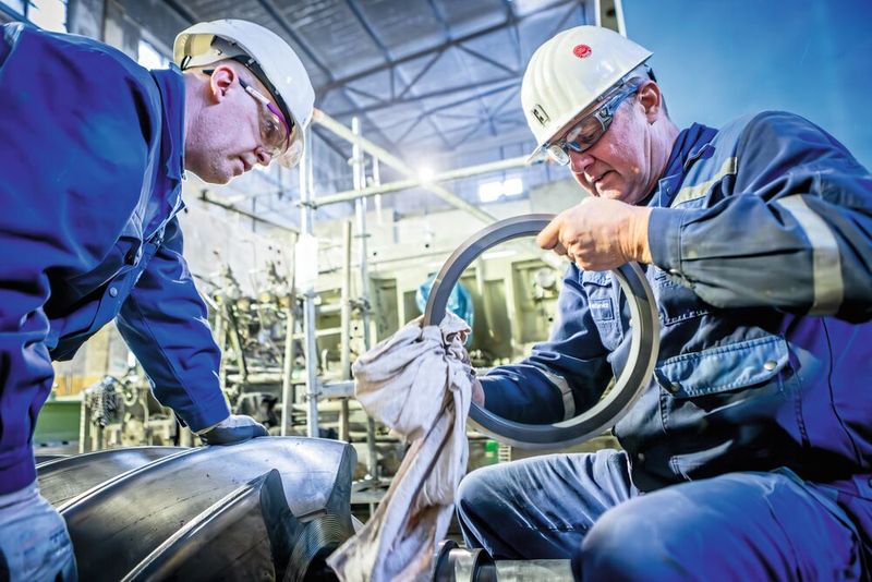 Vorbereitungen für den Einbau der Rotoren (Bild: Aerzen)