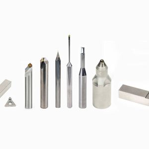 Blick auf Hochpräzisions-MKD-Werkzeuge (monokristalliner Diamant), die von Worldia Tools zur Mikrozerspanung entwickelt wurden – ein zweites Thema auf der EMO Hannover 2023, das von den Chinesen gespielt wird.(Bild:  Worldia Tools)