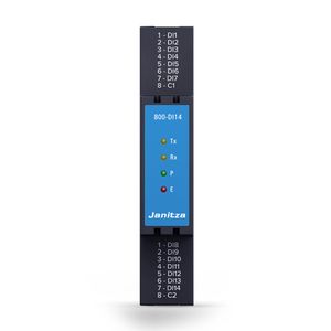 Das Erweiterungsmodul 800-DI14 bietet 14 zusätzliche digitale Eingänge.(Bild:  Janitza electronics GmbH)