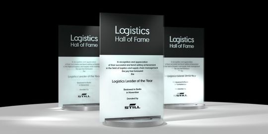 Am 29. November wird bekannt, wer sich die Logistics-Hall-of-Fame-Trophäe unter den Arm klemmen kann.(Bild:  LHOF)