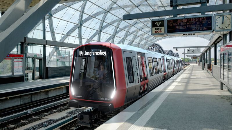 Für die neue vollautomatische Linie U5 der Hamburger Hochbahn kommen DT6-Fahrzeuge von Alstom zum Einsatz. Für diese hat ZF das Stirnradgetriebe von Grund auf neu entwickelt.(Bild:  Alstom)