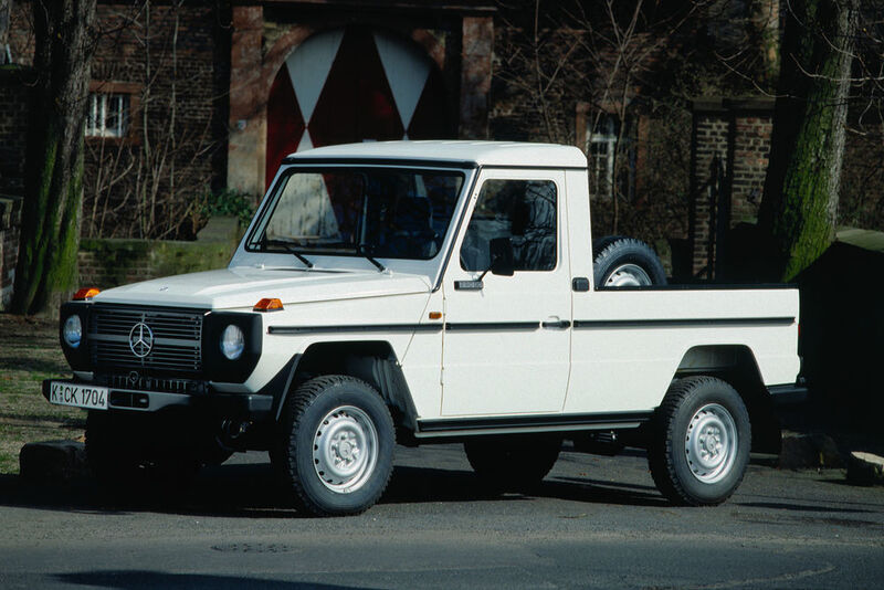 Auch auf anderen Modellplattformen entstanden in Sonderfertigung Pick-ups von Mercedes, etwa zwischen 1975 und 1985 auf Basis der G-Klasse. (Auto-Medienportal.Net/Daimler)