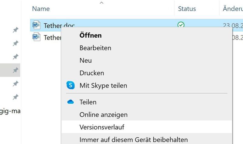 Versionsverlauf von Dokumenten in SharePoint und SharePoint Online anzeigen. (Joos/Microsoft (Screenshot))