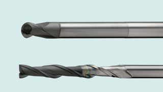 Von oben: Diamantbeschichtete Langläufer von Nachreiner: VHM-Graphit-Mikroradiusfräser 30° und VHM-Graphit-Schaftfräser 30°. (Bild: Nachreiner)