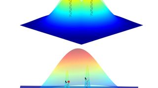 Das Fluoreszenzsignal von zwei Proben kann sich überlagern und unter die Beugungsgrenze fallen. Durch die Möglichkeit, einzelne Sonden abzubilden, kann man die Position sehr viel genauer rekonstruieren.  (Bild: Uni Heidelberg)