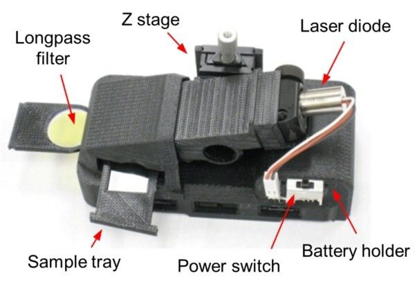 Aufbau des Smartphone-Mikroskop-Vorsatzes (Bild: UCLA)