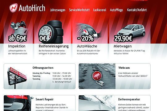 Auf der Hirch-Webseite findet der User nicht nur Fahrzeuge sondern auch Werkstatt- und Ersatzteilangebote. (Archiv: Vogel Business Media)