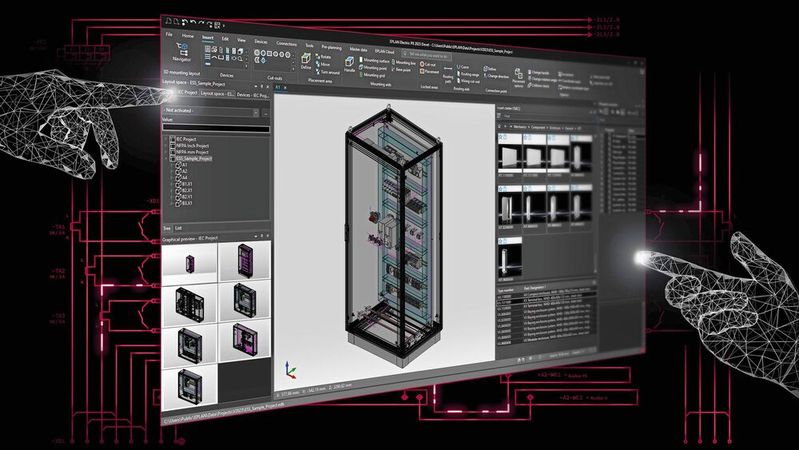 Die Erstellung von virtuellen Prototypen in 3D ist ein wichtiges Thema beim Bau von Steuerungsschränken sowie im Schaltanlagenbau. Eplan hat damit in der aktuellen Version seiner Plattform mit einer neuen 3D-Grafik-Engine reagiert. Die Erstellung von virtuellen Prototypen in 3D ist ein wichtiges Thema beim Bau von Steuerungsschränken sowie im Schaltanlagenbau. Eplan hat damit in der aktuellen Version seiner Plattform mit einer neuen 3D-Grafik-Engine reagiert.